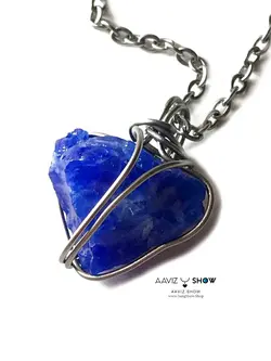 آویز ابسیدین آبی نمونه کمنظیر و هیجان انگیز و اصل و معدنی A688