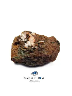 بلور های سنگ آنالسیم زیبا روی بستر سنگ نمونه کلکسیونی و اصل S959