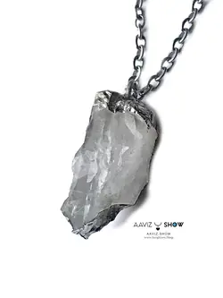 گردنبند سنگ کوارتز ویژه نمونه زیبا و معدنی A720 راف | سنگشو