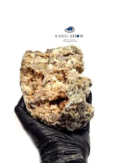 هیولاندیت کوبیک نارنجی پر بلور نمونه کلکسیونی و ارزشمند S999