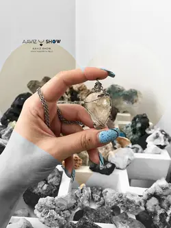 تهیه و خرید آویز سنگ کوارتز با تجمع بلور A768 راف | سنگشو