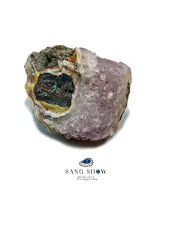 سنگ آمیتیست بلور وسط با حاشیه عقیق S1047 راف | سنگشو