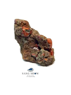 سنگ آنالسیم قرمز نمونه زیبا و معدنی بر روی بستر S1023 سنگشو