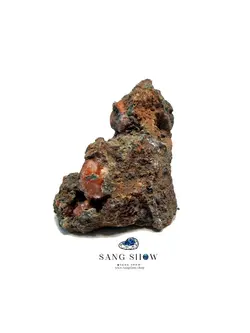 سنگ آنالسیم قرمز نمونه زیبا و معدنی بر روی بستر S1023 سنگشو