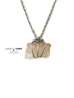 خرید گردنبند سنگ عقیق نمونه معدنی و راف A781 راف | سنگشو