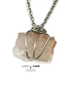 خرید گردنبند سنگ عقیق نمونه معدنی و راف A781 راف | سنگشو