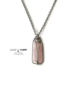 خرید آویز سنگ رزکوارتز راف و معدنی A817 راف | سنگشو