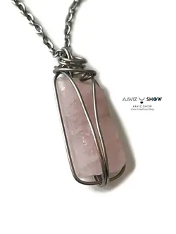 خرید آویز سنگ رزکوارتز راف و معدنی A817 راف | سنگشو