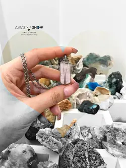 خرید آویز سنگ رزکوارتز راف و معدنی A817 راف | سنگشو