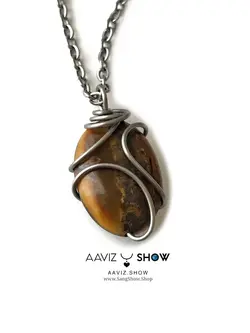 خرید آویز سنگ چشم ببر معدنی با شاین استثنایی A816 سنگشو