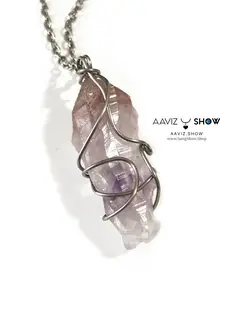 خرید آویز آمیتیست در دل کوارتز راف و استثنایی A804 راف|سنگشو
