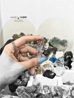 خرید آویز آمیتیست در دل کوارتز راف و استثنایی A804 راف|سنگشو