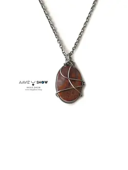 گردنبند عقیق جاسپر قرمز نمونه زیبا و با اصالت و استثنایی A847