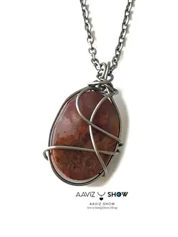 گردنبند عقیق جاسپر قرمز نمونه زیبا و با اصالت و استثنایی A847