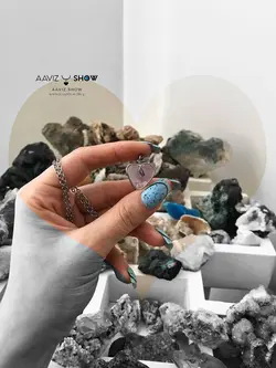 آویز فلوریت استثنایی و زیبا بنفش با فرم مفتولی قلب A843راف