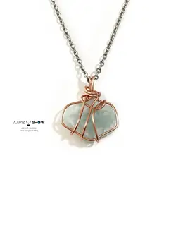 گردنبند آکوامارین برزیل نمونه زیبا و اصل و معدنی A857 سنگشو