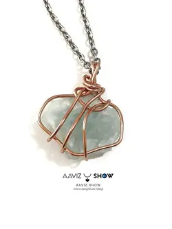 گردنبند آکوامارین برزیل نمونه زیبا و اصل و معدنی A857 سنگشو