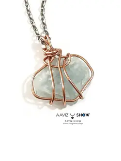 گردنبند آکوامارین برزیل نمونه زیبا و اصل و معدنی A857 سنگشو