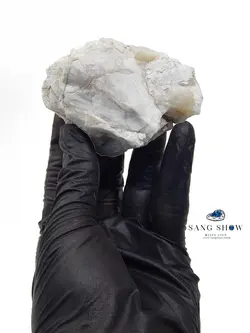 سنگ عقیق سلیمانی سفید با ژئود کوارتز و همرشدی سلنایت استثنایی S1092