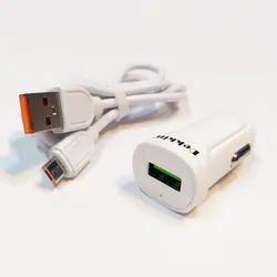 شارژر فندکی Dekkin مدل DK-636 + کابل شارژ Micro usb