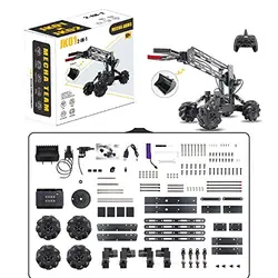 کیت بازوی ربات و بیل مکانیکی کنترل از راه دور VANLINNY، کیت های علمی 3 در 1 با ماشین رباتیک 4-DOF، اسباب بازی برنامه نویسی الکترونیکی برای کودکان بالای 8 سال، علاقه STEM را به علم ترویج می کند، هدایای تولد برای پسر/دختر