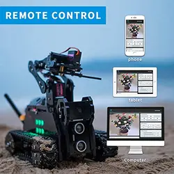 کیت مدل ربات هوشمند WiFi WiFi Gewbot برای Raspberry Pi 4/3 B+/B با بازوی رباتیک 4-DOF OpenCV Target Video Rasptank با PDF