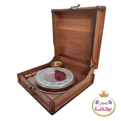 زعفران نگین صادراتی رضوان بیدخت دو مثقال جعبه MDF با هاونگ
