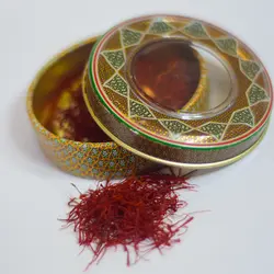 زعفران نگین صادراتی رضوان بیدخت دو مثقال جعبه MDF با هاونگ