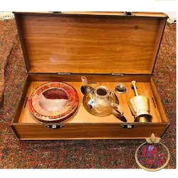 زعفران کادویی جعبه MDF و قوری و هاونگ 3گرم  زعفران ممتاز