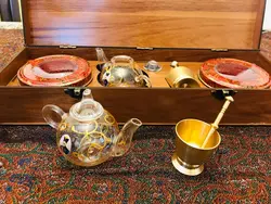 زعفران کادویی جعبه MDF و قوری و هاونگ 3گرم  زعفران ممتاز
