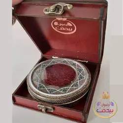 زعفران سرگل ممتاز3گرم  با جعبه mdf و ظرف خاتم 