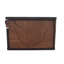 جعبه چوبی زعفران رنگ گردویی سایز 36*12 سانت با هاون و قوری وظرف خاتم