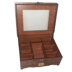 جعبه چوبی دمنوش و تیبک و خشکبار درب شیشه ایی مدل D37