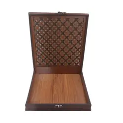 جعبه چوبی کادویی  آجیل و شکلات مدل حصیری مدل D7
