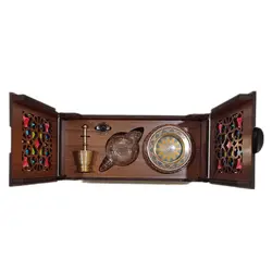 جعبه زعفران چوبی دو درب مدل صدف