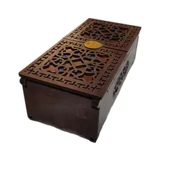 جعبه زعفران چوبی دو درب مدل صدف