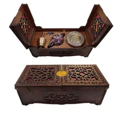 جعبه زعفران چوبی دو درب مدل صدف