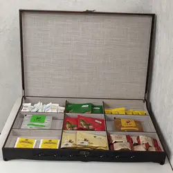 پک هدیه جعبه چوبی ست مدیریتی و پذیرایی سایز 4 رنگ مشکی