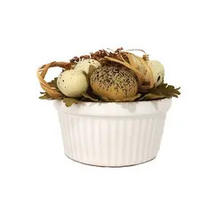 گلدان به همراه گل مصنوعی مدل تخم بلدرچین کد 2134