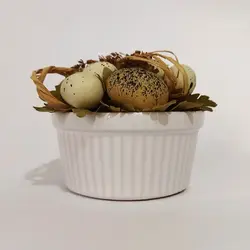 گلدان به همراه گل مصنوعی مدل تخم بلدرچین کد 2134