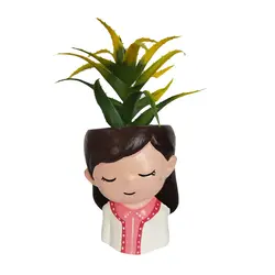 مشخصات، قیمت و خرید گلدان به همراه کاکتوس مصنوعی مدل مجسمه بچه کد 20369 | دارلین