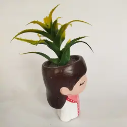 مشخصات، قیمت و خرید گلدان به همراه کاکتوس مصنوعی مدل مجسمه بچه کد 20369 | دارلین