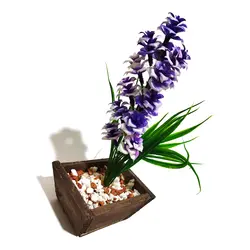 مشخصات، قیمت و خرید گلدان چوبی به همراه گل مصنوعی مدل سنبل کد 161 | دارلین