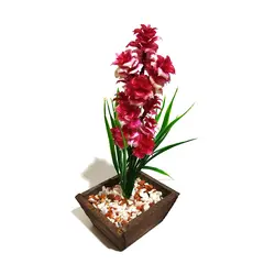 مشخصات، قیمت و خرید گلدان چوبی به همراه گل مصنوعی مدل سنبل کد 162 | دارلین