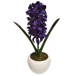 مشخصات، قیمت و خرید گلدان به همراه گل مصنوعی مدل سنبل توپی کد 21911 | دارلین