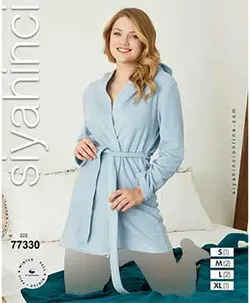 تن پوش حوله ای زنانه رنگ آبی کد 77330 - فروشگاه پاموک