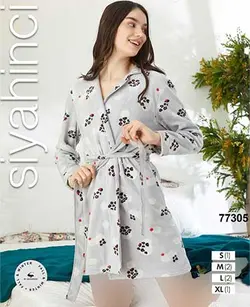 تن پوش حوله ای زنانه طرح گل کد 77305 - فروشگاه پاموک