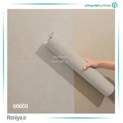 کاغذ دیواری شاین دار سفید طلایی کد 66669 - رونیا