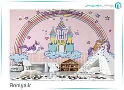 پوستر اتاق کودک یونی کورن CN-0129 - رونیا