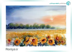 پوستر دیواری سه بعدی آفتابگردان کد RT-023 - رونیا